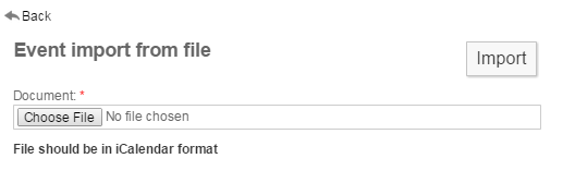 Events import form