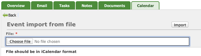 Events import form