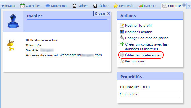 Comment faire pour modifier les préférences