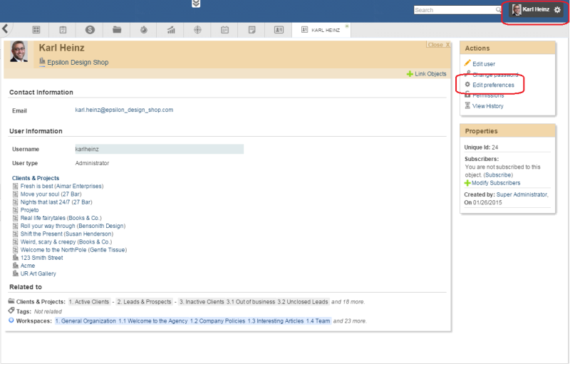 How to edit preferences